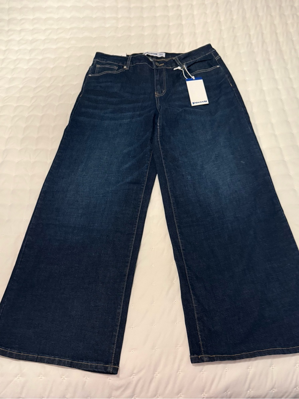 Prejean LA Dark Blue Wide-Leg High-Rise Jeans